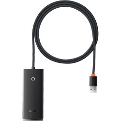Baseus lite series 4-port usb-a hub adapter (usb-a to usb 3.0 * 4) 1m black