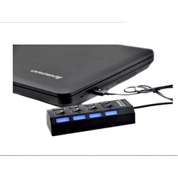 Generic High speed mini 4 port usb hub usb 2.0 hub for laptop pc computer. accessories black