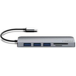 Intelli USB C HUB 6 In 1 LynkHub Go - 3 Ports USB-A - SD Card Slot - Micro SD Card Slot - USB-C Port PD Charging 60W