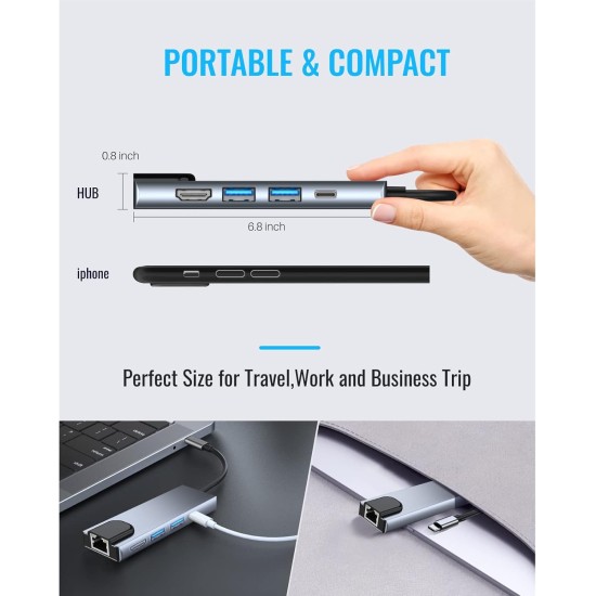 Pinxiang USB Splitter,Lifedoo USB C Hub to Ethernet Adapter with 4K HDMI Port,Power Delivery Pd Type C Charging Port, 5 in 1 Type C Hub MacBook Pro Accessories Compatible for Chromebook, XPS Pinxiang USB Splitter,Lifedoo USB C Hub to Ethernet Adapter with 4K HDMI Port,Power Delivery Pd Type C Charging Port, 5 in 1 Type C Hub MacBook Pro Accessories Compatible for Chromebook, XPS