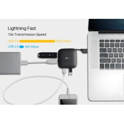 TP-Link USB 3.0 4 Port Portable Data Hub for Mac, iMac, MacBook Pro Air, Ultrabooks, Windows 8 Tablet and Any PC (UH400)