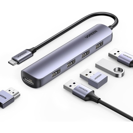 UGREEN USB C Hub, 4K@30Hz HDMI USB C Hub Multiport Adapter with 4 USB 3.0 Ports, USB C Dongle Compatible with MacBook, iPad, iMac, iPhone 15 Pro/Pro Max, Samsung Galaxy S23 Ultra, Lenovo (20197) UGREEN USB C Hub, 4K@30Hz HDMI USB C Hub Multiport Adapter with 4 USB 3.0 Ports, USB C Dongle Compatible with MacBook, iPad, iMac, iPhone 15 Pro/Pro Max, Samsung Galaxy S23 Ultra, Lenovo (20197)