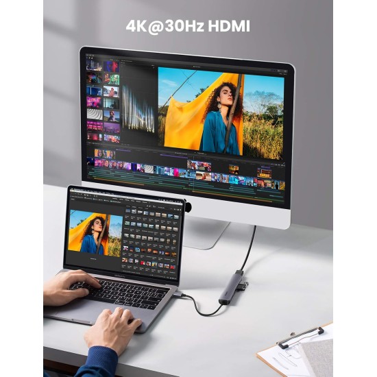 UGREEN USB C Hub, 4K@30Hz HDMI USB C Hub Multiport Adapter with 4 USB 3.0 Ports, USB C Dongle Compatible with MacBook, iPad, iMac, iPhone 15 Pro/Pro Max, Samsung Galaxy S23 Ultra, Lenovo (20197) UGREEN USB C Hub, 4K@30Hz HDMI USB C Hub Multiport Adapter with 4 USB 3.0 Ports, USB C Dongle Compatible with MacBook, iPad, iMac, iPhone 15 Pro/Pro Max, Samsung Galaxy S23 Ultra, Lenovo (20197)