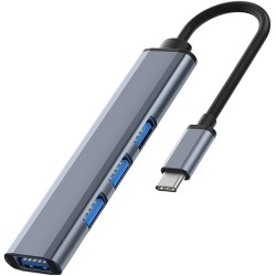 USB C Hub 4 Ports 3.0/2.0, USB Splitter Aluminum Alloy Lightweight, Compact Maximum Transmission Rate: 5Gbps Windows, Mac, PS-4, PS-5, Chrome-Book