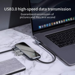 Baseus cahubcz0g multi-function usb hub - deep gray