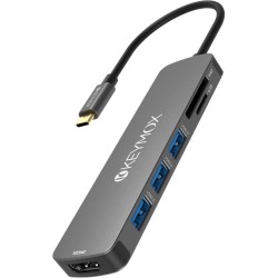 KEYMOX USB C Hub HDMI, MacBook Pro Multiport Adapter USB C Dongle, 4K USB-C to HDMI, 3 USB 3.0 Ports and SD/TF Cards Reader for MacBook Air Pro ChromeBook Pixel Matebook XPS More Type C Devices