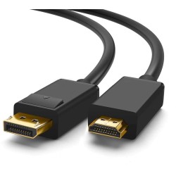 4K UHD DP to HDMI Cable Male to Male Displayport to HDMI Video Cable DisplayPort to HDTV Monitor Cable Support Audio for HP EliteBook,HTC VIVE Virtual Reality System and DP Enabled Devices