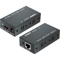 Bcrokory HDMI Extender Up to 60 Meters/196ft, 1080P HDMI Transmitter and Receiver, HDMI Ethernet Sender Repeater Over Singal RJ45 Cat5e/6/7 Ethernet LAN Cable, HDMI to RJ45/RJ45 to HDMI Transmission