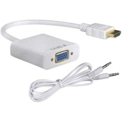 Hdmi input to vga adapter male to female 1080p video converter from hdmi to vga cord cable connector with audio and micro usb powered for pc/laptop/monitor