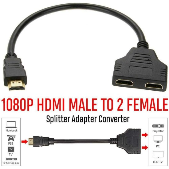 ToneGod HDMI Splitter Adapter, ToneGod HDMI Splitter Cable for Dual Monitors Duplicate/Mirror(1 in 2 Out), HDMI Male to Dual HDMI Female for HDMI HD, LED, LCD, TV, Support Two TVs at The Same Time ToneGod HDMI Splitter Adapter, ToneGod HDMI Splitter Cable for Dual Monitors Duplicate/Mirror(1 in 2 Out), HDMI Male to Dual HDMI Female for HDMI HD, LED, LCD, TV, Support Two TVs at The Same Time