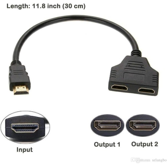 ToneGod HDMI Splitter Adapter, ToneGod HDMI Splitter Cable for Dual Monitors Duplicate/Mirror(1 in 2 Out), HDMI Male to Dual HDMI Female for HDMI HD, LED, LCD, TV, Support Two TVs at The Same Time ToneGod HDMI Splitter Adapter, ToneGod HDMI Splitter Cable for Dual Monitors Duplicate/Mirror(1 in 2 Out), HDMI Male to Dual HDMI Female for HDMI HD, LED, LCD, TV, Support Two TVs at The Same Time