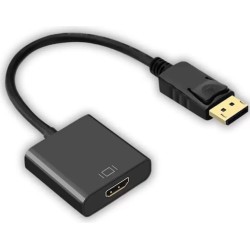 Zonic Z1012 Displayport Male To HDMI Female Converter Adapter Cable resolutions up to 1920x1200 / 1080P@60HZ For PC Laptop Black