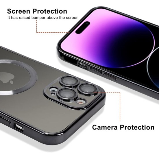 OOK Phone Case Made for iPhone 14 Pro Max (6.7 Inch) with Camera Lens Protector (Compatible with MagSafe) Anti-Scratch Shockproof Electroplated Slim Phone Cover for Women Men - Purple OOK Phone Case Made for iPhone 14 Pro Max (6.7 Inch) with Camera Lens Protector (Compatible with MagSafe) Anti-Scratch Shockproof Electroplated Slim Phone Cover for Women Men - Purple