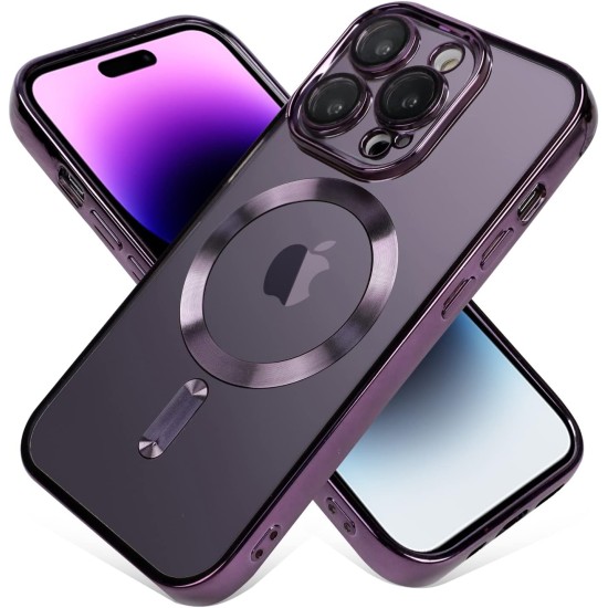 OOK Phone Case Made for iPhone 14 Pro Max (6.7 Inch) with Camera Lens Protector (Compatible with MagSafe) Anti-Scratch Shockproof Electroplated Slim Phone Cover for Women Men - Purple OOK Phone Case Made for iPhone 14 Pro Max (6.7 Inch) with Camera Lens Protector (Compatible with MagSafe) Anti-Scratch Shockproof Electroplated Slim Phone Cover for Women Men - Purple