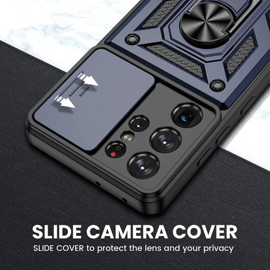 Samsung Galaxy S23 Ultra Protective Case with Camera Slide Cover and Built-in 360 Degree Rotating Ring Holder Shockproof for Samsung Galaxy S23 Ultra (Samsung S23 Ultra) (Black) Samsung Galaxy S23 Ultra Protective Case with Camera Slide Cover and Built-in 360 Degree Rotating Ring Holder Shockproof for Samsung Galaxy S23 Ultra (Samsung S23 Ultra) (Black)