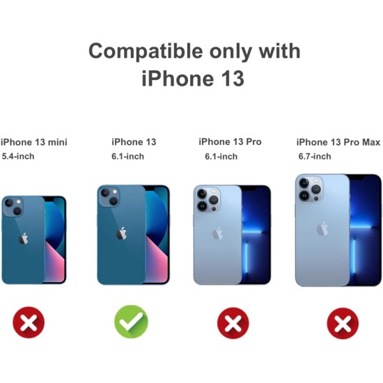 Shamo's for iPhone 13 Case, Crystal Clear Anti-Scratch Shock Absorption Cover, TPU Bumper with Reinforced Corners [ Anti Yellowing ]
