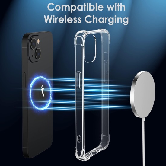 Shamo's for iPhone 13 Case, Crystal Clear Anti-Scratch Shock Absorption Cover, TPU Bumper with Reinforced Corners [ Anti Yellowing ]