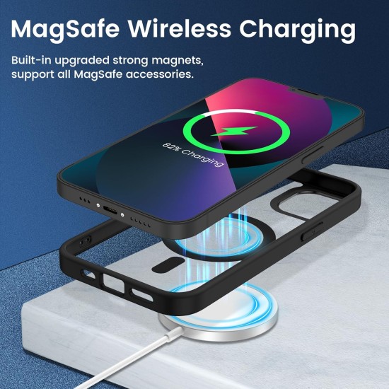 VEGO for iPhone 13 Case & iPhone 14 Case, Compatible with MagSafe, Clear Case with Built-in Magnets, Crystal Clear Hard PC Back + Soft TPU Frame Slim Cover for iPhone 13 / iPhone 14 6.1" - Clear VEGO for iPhone 13 Case & iPhone 14 Case, Compatible with MagSafe, Clear Case with Built-in Magnets, Crystal Clear Hard PC Back + Soft TPU Frame Slim Cover for iPhone 13 / iPhone 14 6.1" - Clear