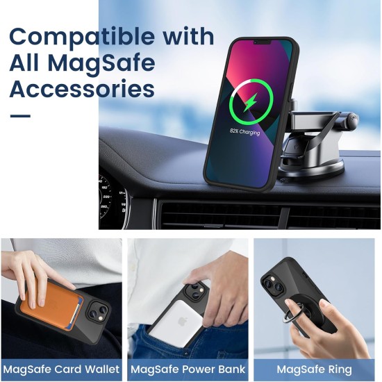 VEGO for iPhone 13 Case & iPhone 14 Case, Compatible with MagSafe, Clear Case with Built-in Magnets, Crystal Clear Hard PC Back + Soft TPU Frame Slim Cover for iPhone 13 / iPhone 14 6.1" - Clear VEGO for iPhone 13 Case & iPhone 14 Case, Compatible with MagSafe, Clear Case with Built-in Magnets, Crystal Clear Hard PC Back + Soft TPU Frame Slim Cover for iPhone 13 / iPhone 14 6.1" - Clear