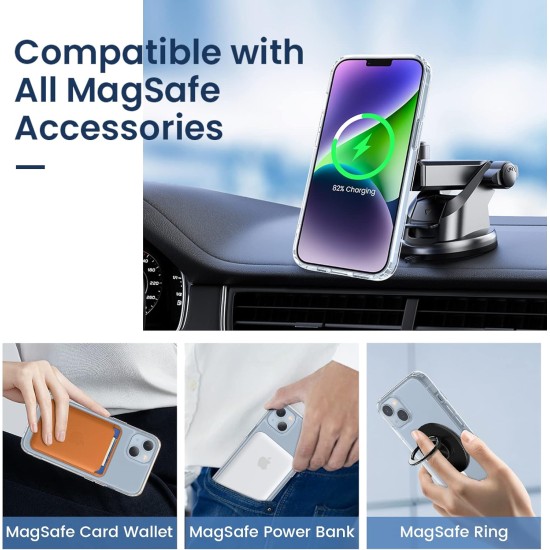 VEGO for iPhone 13 Case & iPhone 14 Case, Compatible with MagSafe, Clear Case with Built-in Magnets, Crystal Clear Hard PC Back + Soft TPU Frame Slim Cover for iPhone 13 / iPhone 14 6.1" - Clear VEGO for iPhone 13 Case & iPhone 14 Case, Compatible with MagSafe, Clear Case with Built-in Magnets, Crystal Clear Hard PC Back + Soft TPU Frame Slim Cover for iPhone 13 / iPhone 14 6.1" - Clear