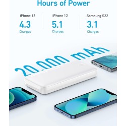 Anker Power Bank 335, 20,000mAh Portable Charger with USB-C Fast Charging, Works for iPhone 15/15 Plus/15 Pro/15 Pro Max, iPhone 14/13/12 Series, Samsung, iPad Pro, AirPods, Apple Watch, and More