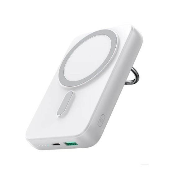 Joyroom W050 20W Magnetic Wireless Power Bank With Ring Holder 10000Mah Keep Your Devices Charged During Trips And Travel - White Joyroom W050 20W Magnetic Wireless Power Bank With Ring Holder 10000Mah Keep Your Devices Charged During Trips And Travel - White