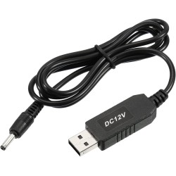 YOKIVE DC 5V to DC 12V USB Step Up Voltage Converter, Power Cable with DC Jack 3.5mm x 1.35mm,Great for Routers, Camera, Car Driving Recorder (Black, 6W 1A)