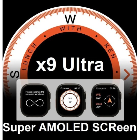 X9 Ultra Smart Watch 2.02 Inch Super AMOLED Screen Compatible with Wearfit Pro App for iOS and Android Ipx67 Waterproof (Black) X9 Ultra Smart Watch 2.02 Inch Super AMOLED Screen Compatible with Wearfit Pro App for iOS and Android Ipx67 Waterproof (Black)