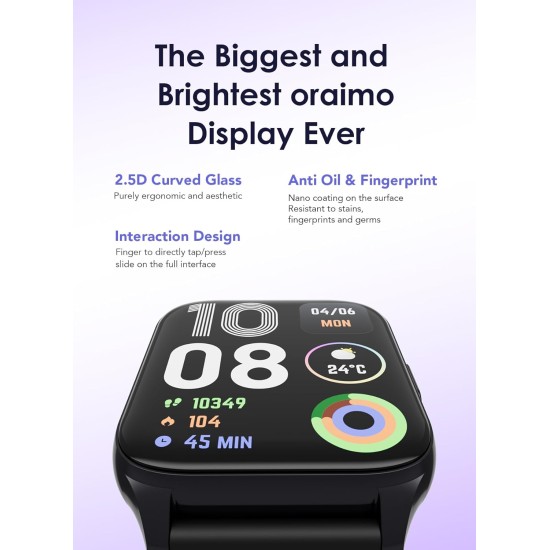Oraimo Watch 4 Plus Bluetooth Call Smart Watch 2.01inch HD Display Fitness Watch with 100+Sport Modes,IP68 Waterproof Oraimo Watch 4 Plus Bluetooth Call Smart Watch 2.01inch HD Display Fitness Watch with 100+Sport Modes,IP68 Waterproof