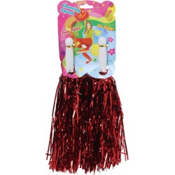 Generic Foil Cheerleading Pom Poms For Party And Birthday - Red (Assorted Colors)