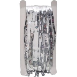 Shiny Foil Fringe Curtain With Stars Design For Party Decoration - Silver