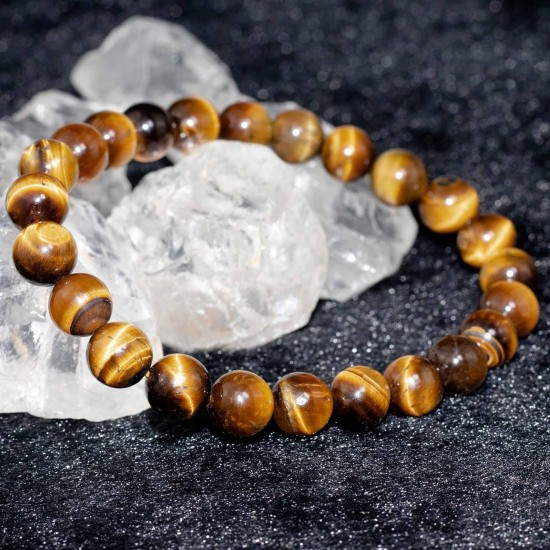 DAZCOLO Handmade Gem Bracelet 7.5" Stretch Gemstone 8mm Round Beads Crystals Quartz Unisex (Golden Tiger Eye) DAZCOLO Handmade Gem Bracelet 7.5" Stretch Gemstone 8mm Round Beads Crystals Quartz Unisex (Golden Tiger Eye)