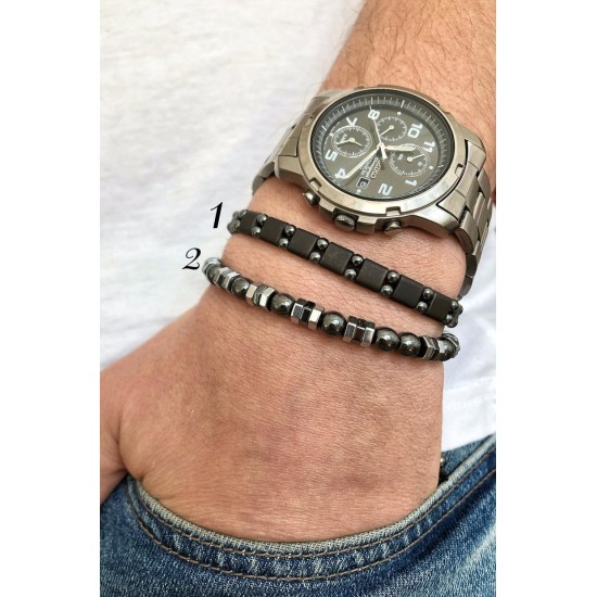 Hematite Bracelet Natural Stone Bead Bracelet No- magnetic Adjustable Woven Bracelets Men and Women Jewelry Gift Hematite Bracelet Natural Stone Bead Bracelet No- magnetic Adjustable Woven Bracelets Men and Women Jewelry Gift