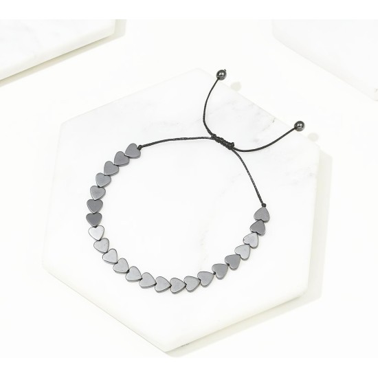 Hematite Bracelet Natural Stone Bead Bracelet No- magnetic Adjustable Woven Bracelets Men and Women Jewelry Gift Hematite Bracelet Natural Stone Bead Bracelet No- magnetic Adjustable Woven Bracelets Men and Women Jewelry Gift