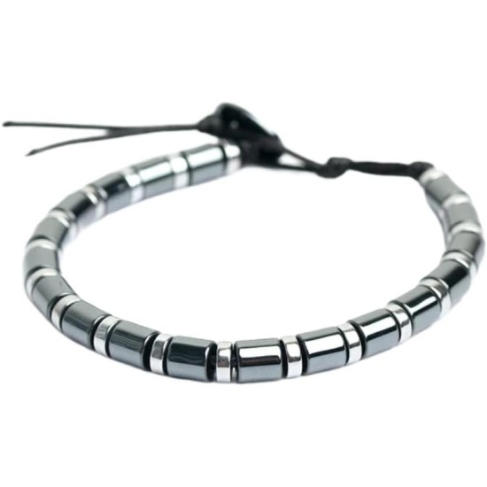 Hematite Bracelet Natural Stone Bead Bracelet No- magnetic Adjustable Woven Bracelets Men and Women Jewelry Gift Hematite Bracelet Natural Stone Bead Bracelet No- magnetic Adjustable Woven Bracelets Men and Women Jewelry Gift