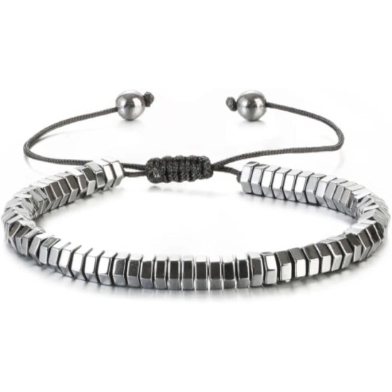 Hematite Bracelet Natural Stone Bead Bracelet No- magnetic Adjustable Woven Bracelets Men and Women Jewelry Gift Hematite Bracelet Natural Stone Bead Bracelet No- magnetic Adjustable Woven Bracelets Men and Women Jewelry Gift
