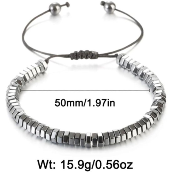 Hematite Bracelet Natural Stone Bead Bracelet No- magnetic Adjustable Woven Bracelets Men and Women Jewelry Gift Hematite Bracelet Natural Stone Bead Bracelet No- magnetic Adjustable Woven Bracelets Men and Women Jewelry Gift
