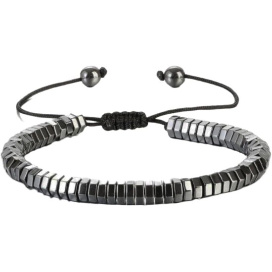Hematite Bracelet Natural Stone Bead Bracelet No- magnetic Adjustable Woven Bracelets Men and Women Jewelry Gift Hematite Bracelet Natural Stone Bead Bracelet No- magnetic Adjustable Woven Bracelets Men and Women Jewelry Gift