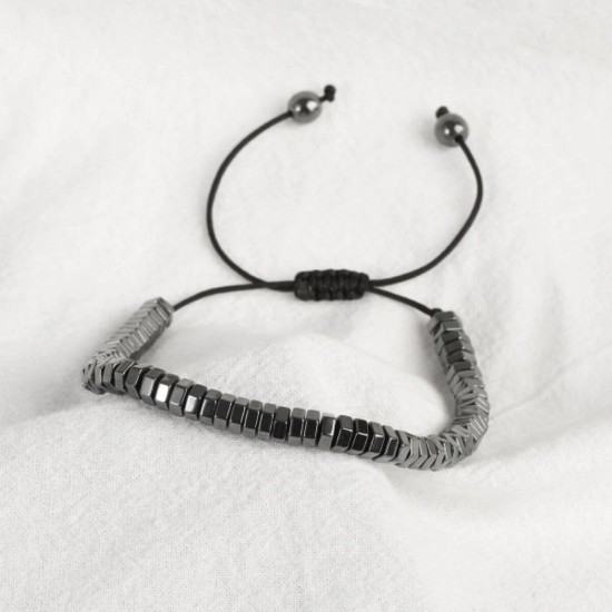 Hematite Bracelet Natural Stone Bead Bracelet No- magnetic Adjustable Woven Bracelets Men and Women Jewelry Gift Hematite Bracelet Natural Stone Bead Bracelet No- magnetic Adjustable Woven Bracelets Men and Women Jewelry Gift