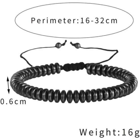Hematite Bracelet Natural Stone Bead Bracelet No- magnetic Adjustable Woven Bracelets Men and Women Jewelry Gift Hematite Bracelet Natural Stone Bead Bracelet No- magnetic Adjustable Woven Bracelets Men and Women Jewelry Gift