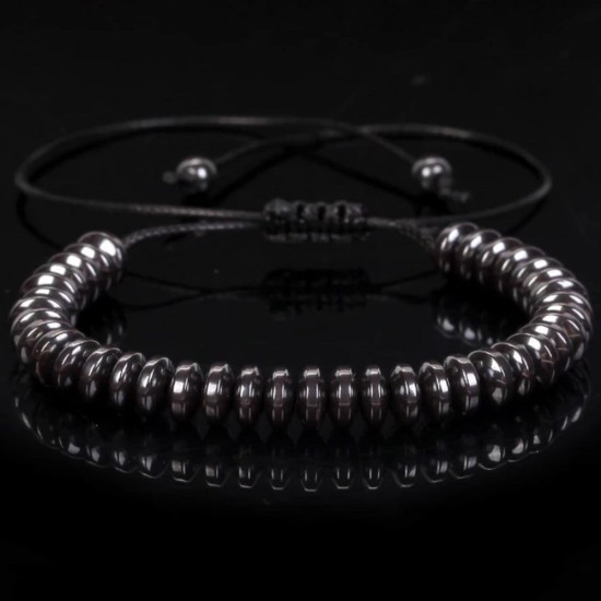Hematite Bracelet Natural Stone Bead Bracelet No- magnetic Adjustable Woven Bracelets Men and Women Jewelry Gift Hematite Bracelet Natural Stone Bead Bracelet No- magnetic Adjustable Woven Bracelets Men and Women Jewelry Gift