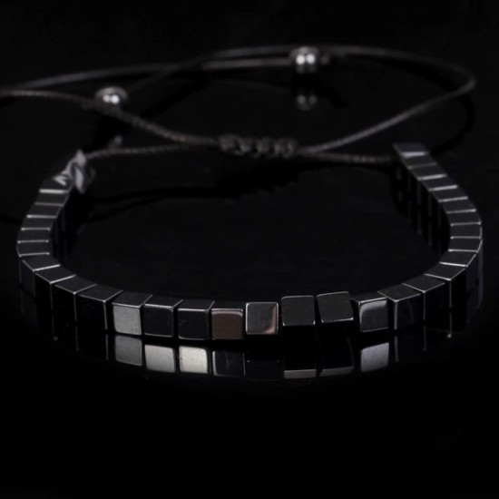 Hematite Bracelet Natural Stone Bead Bracelet No- magnetic Adjustable Woven Bracelets Men and Women Jewelry Gift Hematite Bracelet Natural Stone Bead Bracelet No- magnetic Adjustable Woven Bracelets Men and Women Jewelry Gift