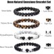 Hipwope 4Pcs Men Bracelet Set Tigers Eye Bracelet Lava Rock Bracelets Moonstone Bracelet Blue Beaded Bracelet Obsidian Bracelet Men/Women Can Wear Summer Bracelets Charm Bracelets for Women