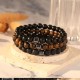 Hipwope 4Pcs Men Bracelet Set Tigers Eye Bracelet Lava Rock Bracelets Moonstone Bracelet Blue Beaded Bracelet Obsidian Bracelet Men/Women Can Wear Summer Bracelets Charm Bracelets for Women