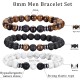 Hipwope 4Pcs Men Bracelet Set Tigers Eye Bracelet Lava Rock Bracelets Moonstone Bracelet Blue Beaded Bracelet Obsidian Bracelet Men/Women Can Wear Summer Bracelets Charm Bracelets for Women