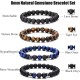 Hipwope 4Pcs Men Bracelet Set Tigers Eye Bracelet Lava Rock Bracelets Moonstone Bracelet Blue Beaded Bracelet Obsidian Bracelet Men/Women Can Wear Summer Bracelets Charm Bracelets for Women