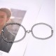 KALVICA Magnetic Curb Friendship His and Her Mutual Matching Couple Bracelets with Love Heart Pendant for Men Women (2 Pieces)