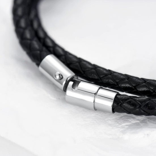 KXJ Italian Leather Bracelet For Men Women Genuine Double Wrap Black/Brown/Red Braided Leather Cuff Bangle Bracelets with Magnetic Stainless Steel Clasp Graduation Father's Day Gifts, 7/7.5/8 Inches, KXJ Italian Leather Bracelet For Men Women Genuine Double Wrap Black/Brown/Red Braided Leather Cuff Bangle Bracelets with Magnetic Stainless Steel Clasp Graduation Father's Day Gifts, 7/7.5/8 Inches,