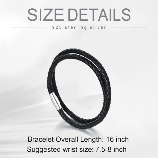 KXJ Italian Leather Bracelet For Men Women Genuine Double Wrap Black/Brown/Red Braided Leather Cuff Bangle Bracelets with Magnetic Stainless Steel Clasp Graduation Father's Day Gifts, 7/7.5/8 Inches, KXJ Italian Leather Bracelet For Men Women Genuine Double Wrap Black/Brown/Red Braided Leather Cuff Bangle Bracelets with Magnetic Stainless Steel Clasp Graduation Father's Day Gifts, 7/7.5/8 Inches,