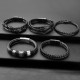 LOWNOUR Leather and Steel Magnetic Braided Bracelets for Men, 8.7in, Black LOWNOUR Leather and Steel Magnetic Braided Bracelets for Men, 8.7in, Black